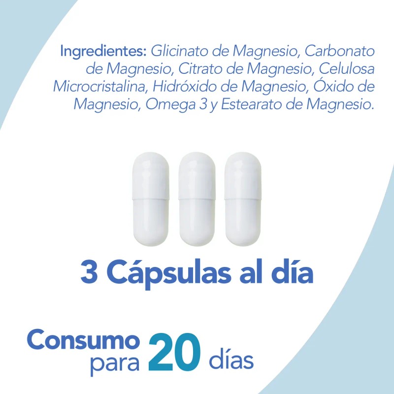 Magnesio Complex 5 Omega 3 60 Capsulas Vcaps Natgel Sin