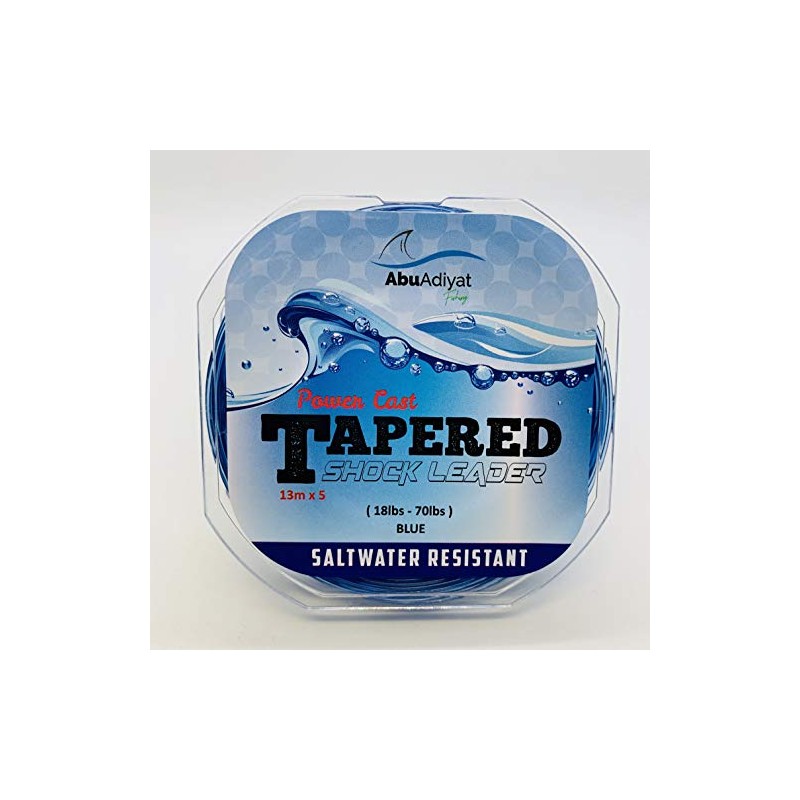 AbuAdiyat fishing POWER CAST TAPERED SHOCK LEADER (13mX5) (Blue, 18-70lbs)