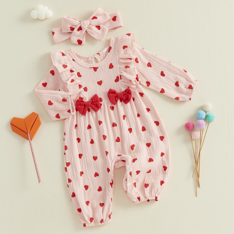 MAHUAOYIXI Infant Baby Girls Rompers Newborn Baby Girls' Bodysuits Long