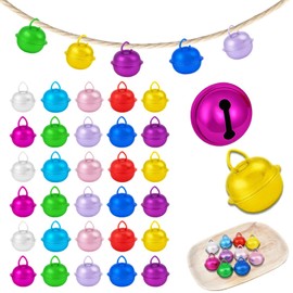 Bells for Crafts, 30Pcs 22mm Mixed Color Jingle Bells, Small Craft Bell for DIY Jewelry Making, Christmas Tree Decorations, Pet Collar Accessories