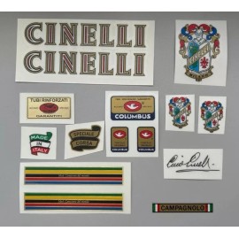 Cinelli* 70's full set decals stikers. Signature of Cino Cinelli is included