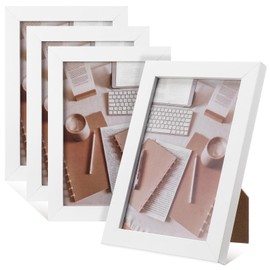 4 Pack White Picture Frame,6x4 Photo Frames Tabletop and Wall Mounting Picture Frames Small Frame with Acrylic Window for Portrait Photo Landscape