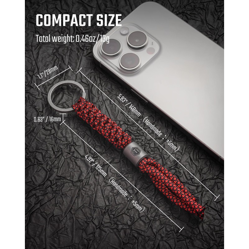 KeyUnity KC02 Titanium Paracord Bead for Knife Flashlight Keychain Multitool