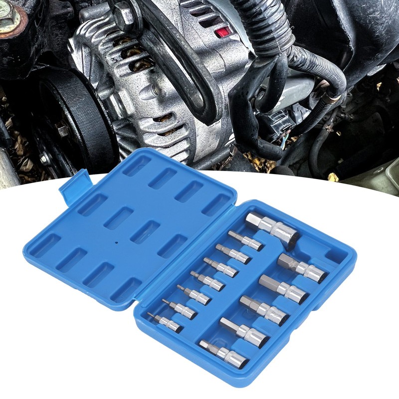 13 Pcs Hex Bit Socket Set 1/4 3/8 1/2 Inch