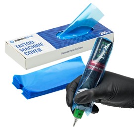 Wormhole Tattoo 200Pcs Plastic Tattoo Machine Covers for Tattoo Artists 65 * 180mm - Blue