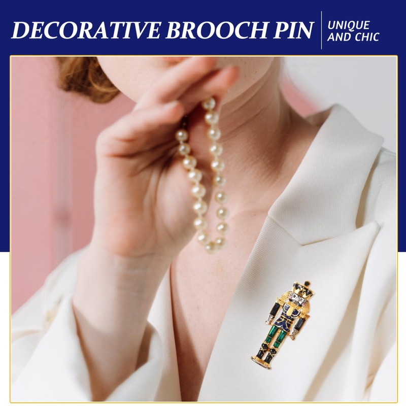 GALPADA Nutcracker Brooch Decor Nutcracker Soldier Lapel Pin Shawl Pin