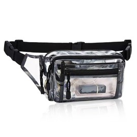 Transparent Belt Bag for Men and Women, 20 cm Waterproof, Small, Transparent Waist Bag, Cute Waist Bag with Adjustable Strap, Sports Transparent Bag for Travel, Beach Events