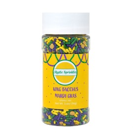 Mystic Sprinkles King Bacchus Mardi Gras Sprinkle Mix 3.4oz Bottle