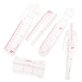 Gatuida 1 Set Fashion Drawing Template Ruler for Clothing Measurement Practical Sewing Gauge for Beginners Tailors Fashion Design