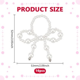 PH PandaHall 16 Stück Serviettenringe mit Perlenverzierung, weiße Acryl-Serviettenhalter Elegante Imitationsperlenringe für Hochzeit, Garten, Weihnachten und Tischdekoration