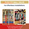 CMI Inc - 3/4" Push Fit Ball Valve, Water Shut