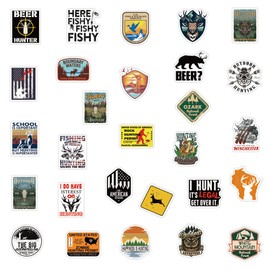 Go Hunting Stickers 50PCS Outdoor Adventure Wilderness Hunter Stickers for Water Bottle Laptop Guitar Skateboard Cup Window Luggage Decals Gifts for Kids Boys Teens