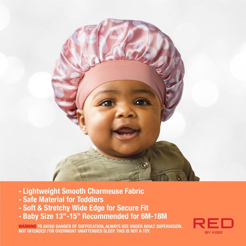 Red by Kiss Baby Satin Bonnet Sleep Cap for Infants,Soft,