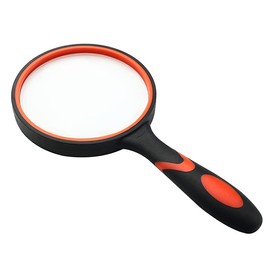 QIZHAO 10x High-Definition Optical Lenses, Rubber anti Drop Plastic Handheld Elderly Reading Magnifying Glass, Suitable for Hobbies and Science