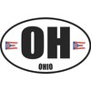 Ohio Oh Oval Euro Style State Sticker 3" x 5"