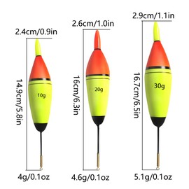 Fishing Bobbers EVA Foam Night Fishing Luminous Bobbers for Pike Bass Carp Bass 3pcs Green LED 10g