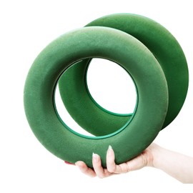 Flower Foam Ring Set of 2 – Set in 25 cm – Wet Floral Foam Set Moss, Floral Mass, Advent Wreath for Flower Arrangements, Sponge for Crafts for Celebrations, Weddings, Gifts, Made in Germany