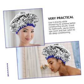 WOONEKY Hair Heat Goods Silver Aluminum Foil Bath Hood Electric Heating Deep Conditioning Heat Cap Salon Scalp Hat Hair Styling Cap