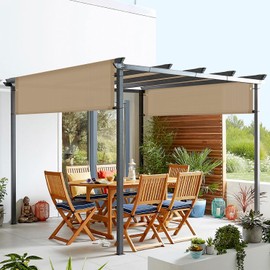 FLORALEAF 13'×7' Pergola Shade Cover Universal Replacement Canopy for Outdoor Patio Porch Backyard Gazebo with Grommets Weighted Rods