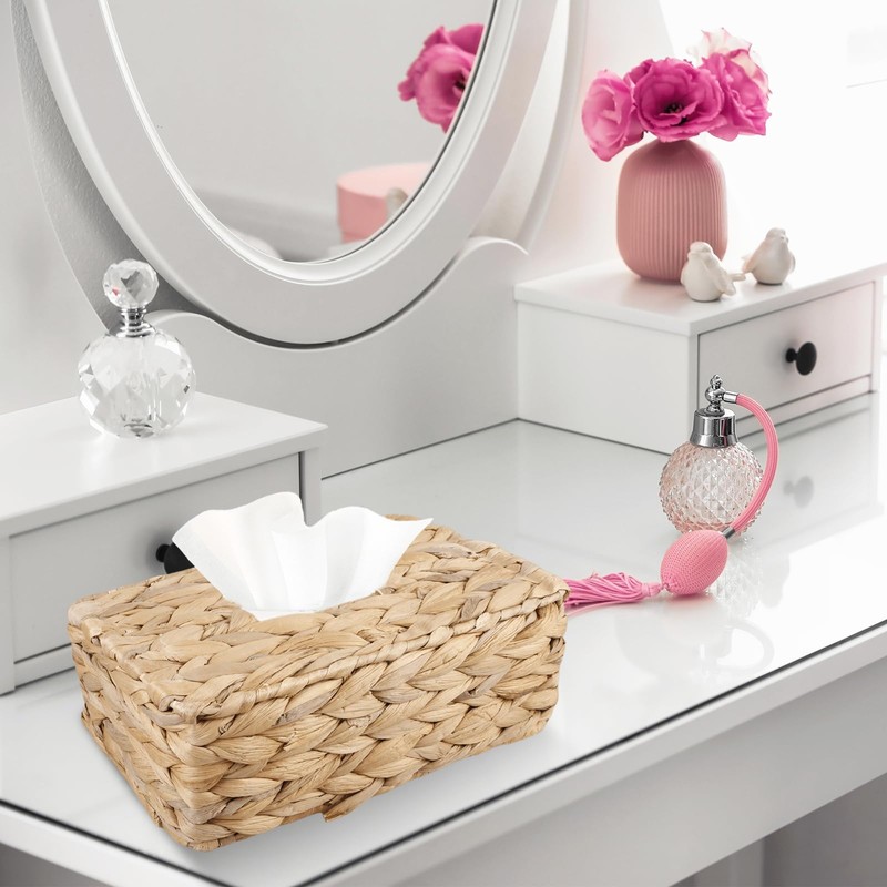 Rattan Tissue Box, Handwoven Tissue Boxes, Cosmetic Tissue Box, Rectangular