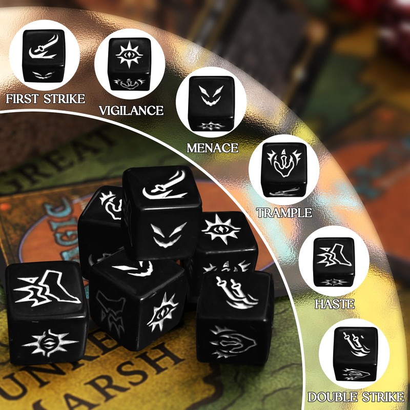 48 PCS MTG Dice Counters Set with Bulk Abilities Keywords