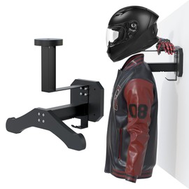 JAGASOL Motorcycle Helmet Holder Wall Mount, Heavy-Duty Tactical Helmet Accessories, Versatile Wall Rack for Motorcycle and Football Gear Storage, Space-Saving Design, Black