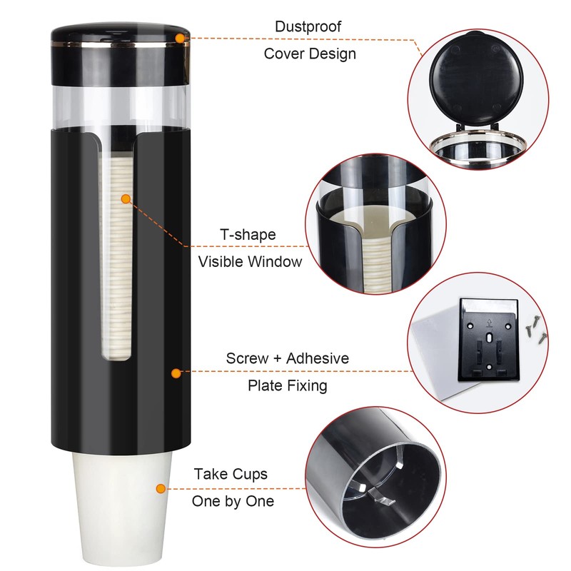 Cup Dispenser, Pull Type Water Cooler Cup Holder Fit 4oz-7oz