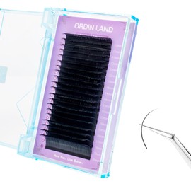 ORDIN LAND Eyelash Extensions D Curl 8-20mm Upgrade Super Volume 20 Rows/Tray Professional Salon Use Soft Silk Matte Dark (0.05-D-8-20 Mixed)
