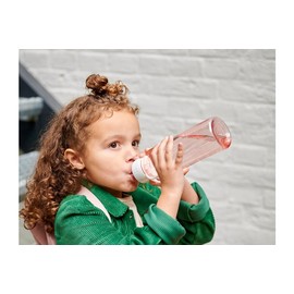 Mepal - Flip-Up Campus Water Bottle - Leak-proof Water Bottle for School & On the Go - Transparent Drinking Cups - BPA Free & Dishwasher Safe - 500 ml - Pink