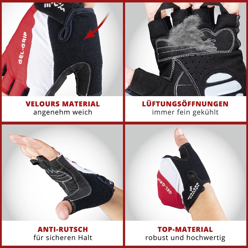 Walser 43805 Gloves Size: S Black Gel Grip