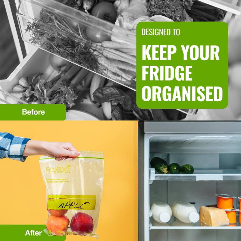 Ecobag- 30 Pack Reusable Freezer/Sandwich Bags - 2.5 Litre Size,