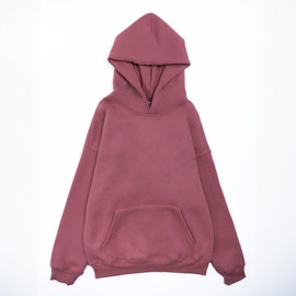 RIFLESSI Men's Women's Premium Heavyweight Cotton Fleece 2 Piece Hoodie Pullover Jogger Sweatsuit Tracksuit Set (Rose Wine, M)