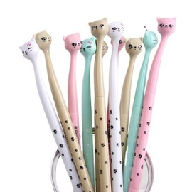 Siganorpy Airsun 12 Pieces Cute Cat Pen 0.5 mm Gel Pens Black Ball Point Pens for School Office Supplies