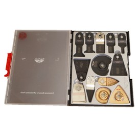 18 x TopsTools SW_UNK18 Mix Blades Case Box Set Compatible with Bosch Fein (Non-StarLock) Makita Milwaukee Einhell Ergotools Hitachi Parkside Ryobi Worx Workzone Multitool Multi Tool Accessories