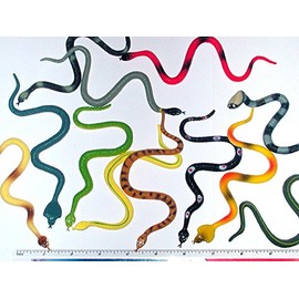 Rhode Island Novelty 6 Inch Rain Forest Rubber Snakes Set of 12