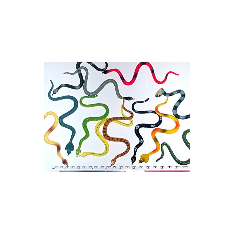 Rhode Island Novelty 6 Inch Rain Forest Rubber Snakes Set