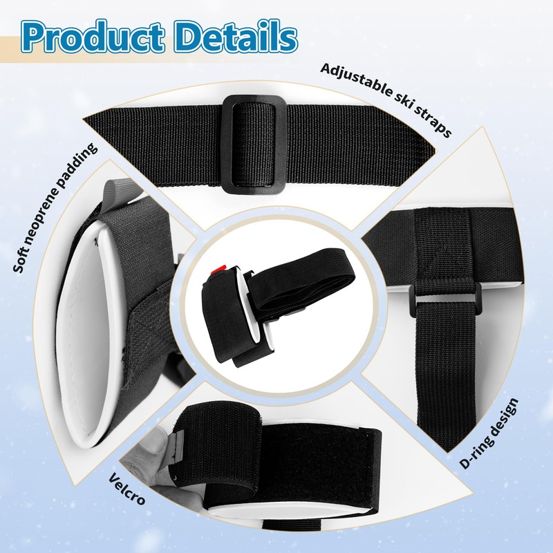 Ski Boot Straps, Adjustable Skis Shoulder Carrier Strap with Protector