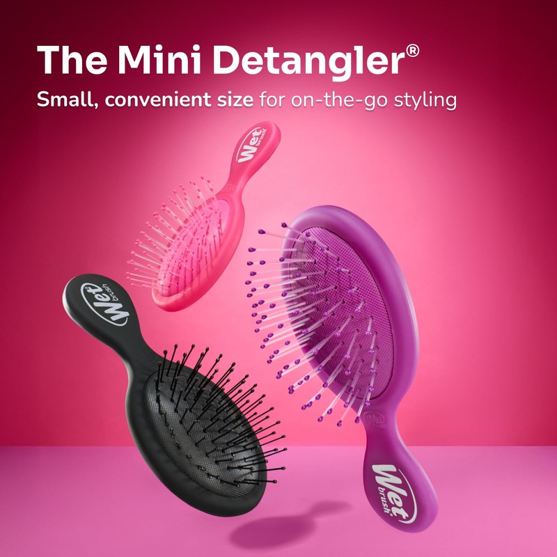 Wet Brush Mini Detangler Hair Brush, Pink - Detangling Travel