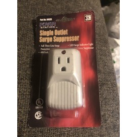 Power Station Single Outlet Surge Protector- Power Station-# 04635-LED Surge Indicator Light-