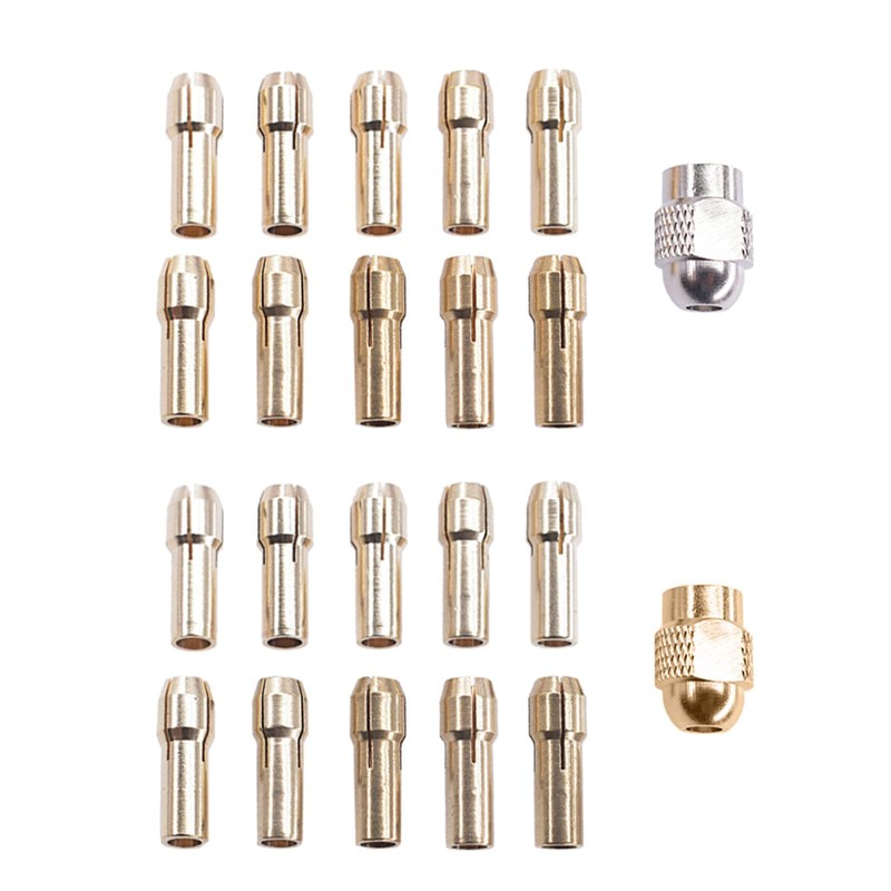 IWOMA 11PCS Brass Collet FitsDremel Rotary Tools Including 0.5/0.8/1.0/1.2/1.5/1.8/2.0/2.4/3.0/3.2mm 11