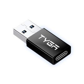 TYGA USB C Female to USB A Male Adapter - 3.0/3.1 Connector - Fast Charging, Converter with High-Speed 5Gbps - Compatible with IOS, Android devices – Data Sync, Transfer, Plug & Play - 1 Black
