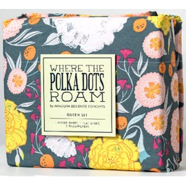 Where The Polka Dots Roam Dark Floral Bedsheets King Size, Super Soft Wrinkle Resistant Bedding Set for Boho Room Décor, Premium Floral White King Bed Sheets for Girls, Teens and Master Bedrooms