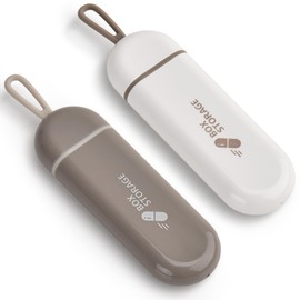 Pill Box, Small Pill Box for Travel, Pill Box for Vitamins, Medicines, Pills, Good Sealing Performance, Preservation of Medical Properties (2 Grey + White)