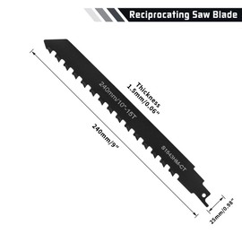 JUXINE Jigsaw Blade, Carbide Reciprocating Saw Blade, Wood Stone Saw Blade for Brick, Concrete, Cement Board, Einhell, Dewalt, Bosch etc. (240 mm)
