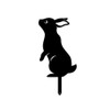 Artistic Rabbit Metal Statue 2D Rabbit Animal Figurine Stakes Outdoor