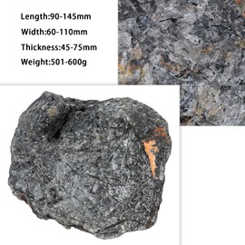 Nupuayi Natural Black Rutile Quartz Irregular Minerals Stone Natural Piece Reiki Healing Stone Feng Shui Decoration for Home and Office, 501g-600g