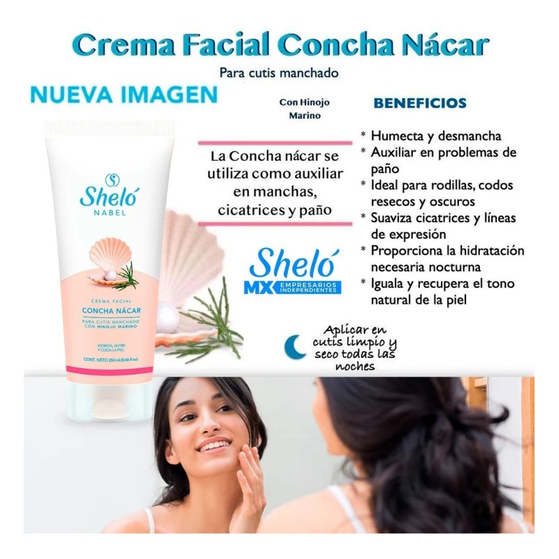 Crema Concha Nacar Para Manchas O Paño Despigmentante 250 Ml
