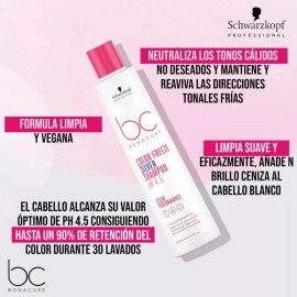 Shampoo Schwarzkopf 250 Ml Bonacure BC, Para Todo Tipo de Cabello, Reaviva los Colores, Aporta Brillo y Suavidad