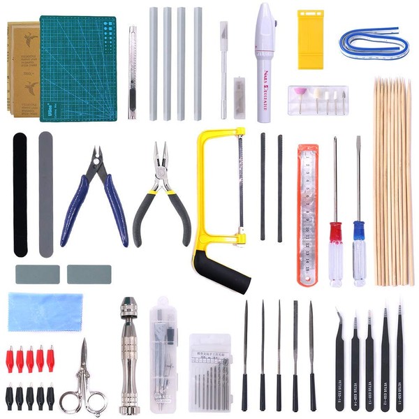 Swpeet 87Pcs Kit Compatible for Gundam Modeler Basic Tools and