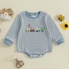 PUHHAPIEY Newborn Baby Boy Romper Long Sleeve Striped Outfit Waffle
